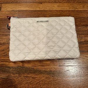 Mz Wallace Small Mateo Pouch - chalk metallic